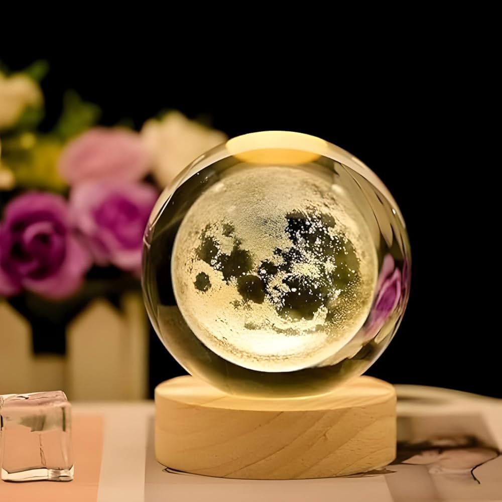 (Original) 3D Premium Crystal Moon Lamp