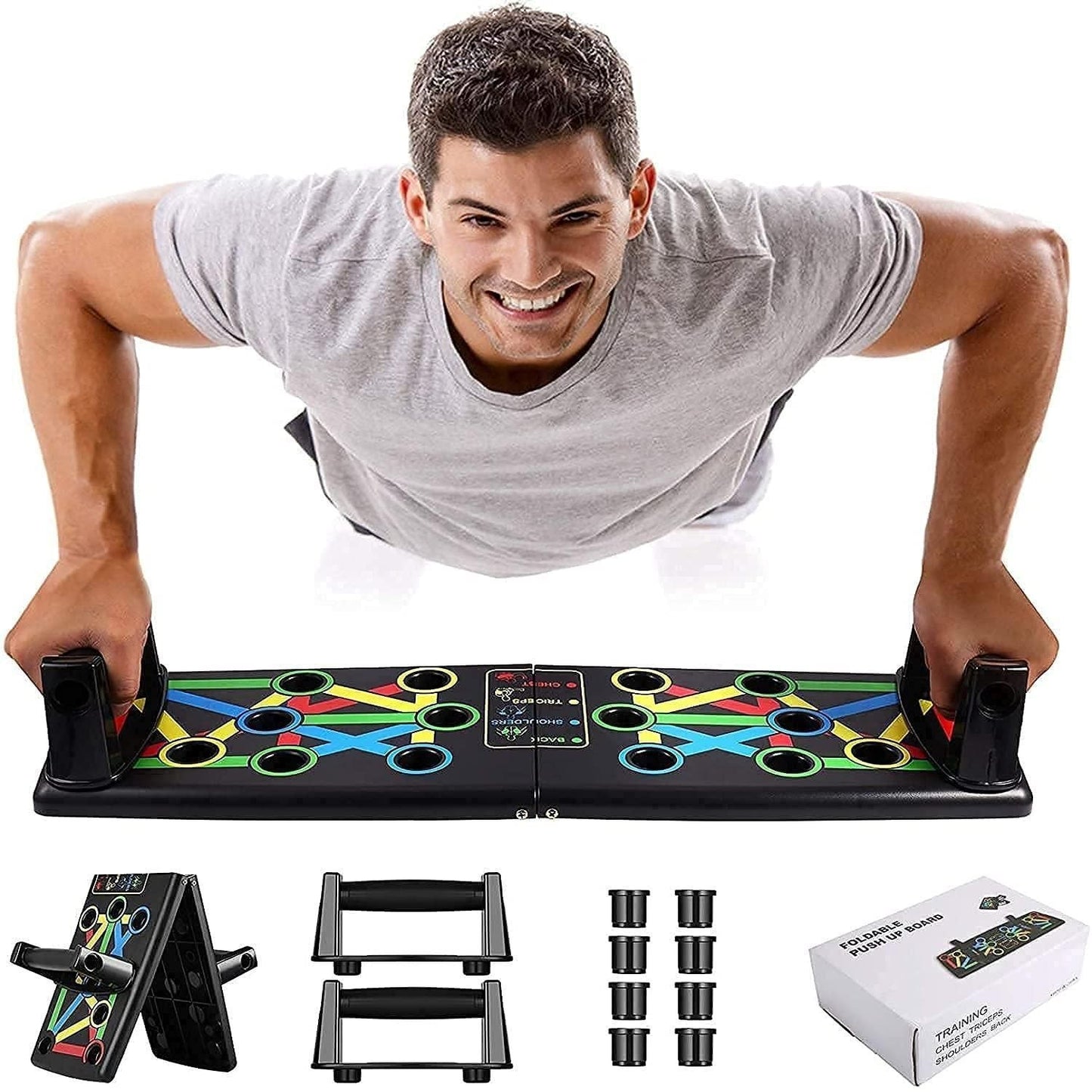 (Heavy Quality) 15 in 1 Push up board, chest, Biceps, Triceps & Back workout equipment