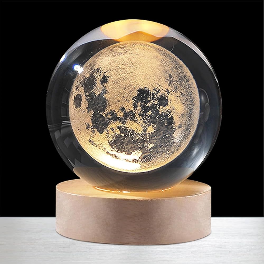 (Original) 3D Premium Crystal Moon Lamp