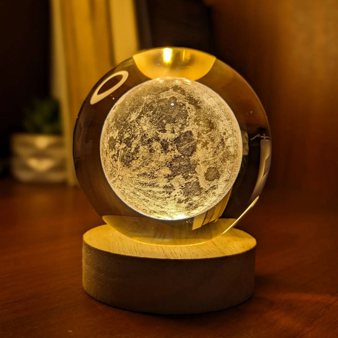 (Original) 3D Premium Crystal Moon Lamp